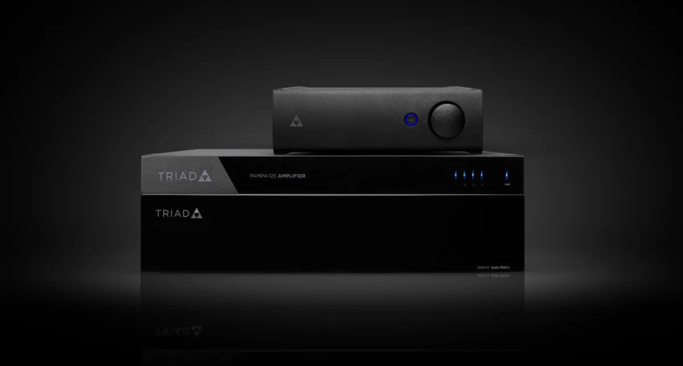 Triad audio system components and speakers for home audio