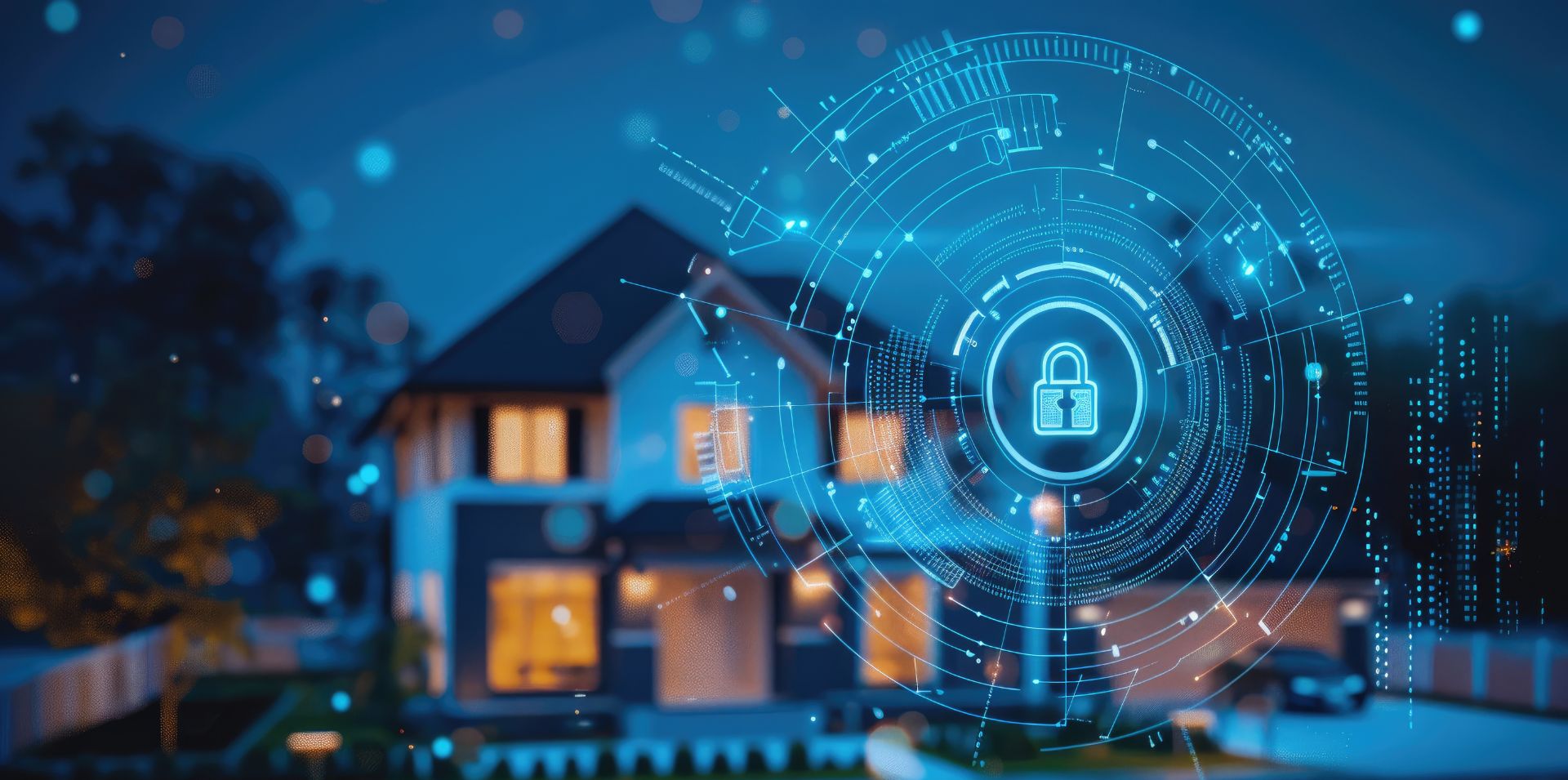Modern home security camera monitoring interface in a connected home